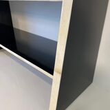 Italian Art Deco Bookcase in Parchment and Black Lacquer