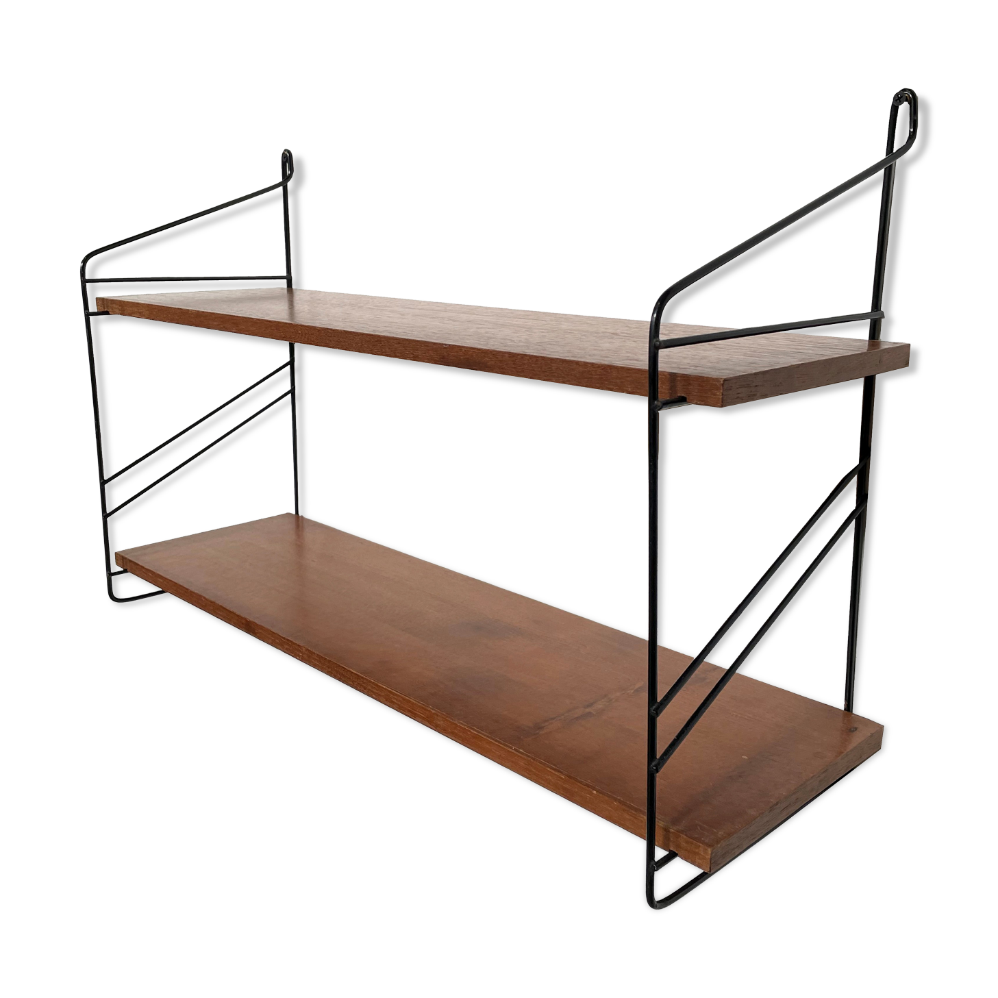 Vintage teak wood wall shelf wall rack