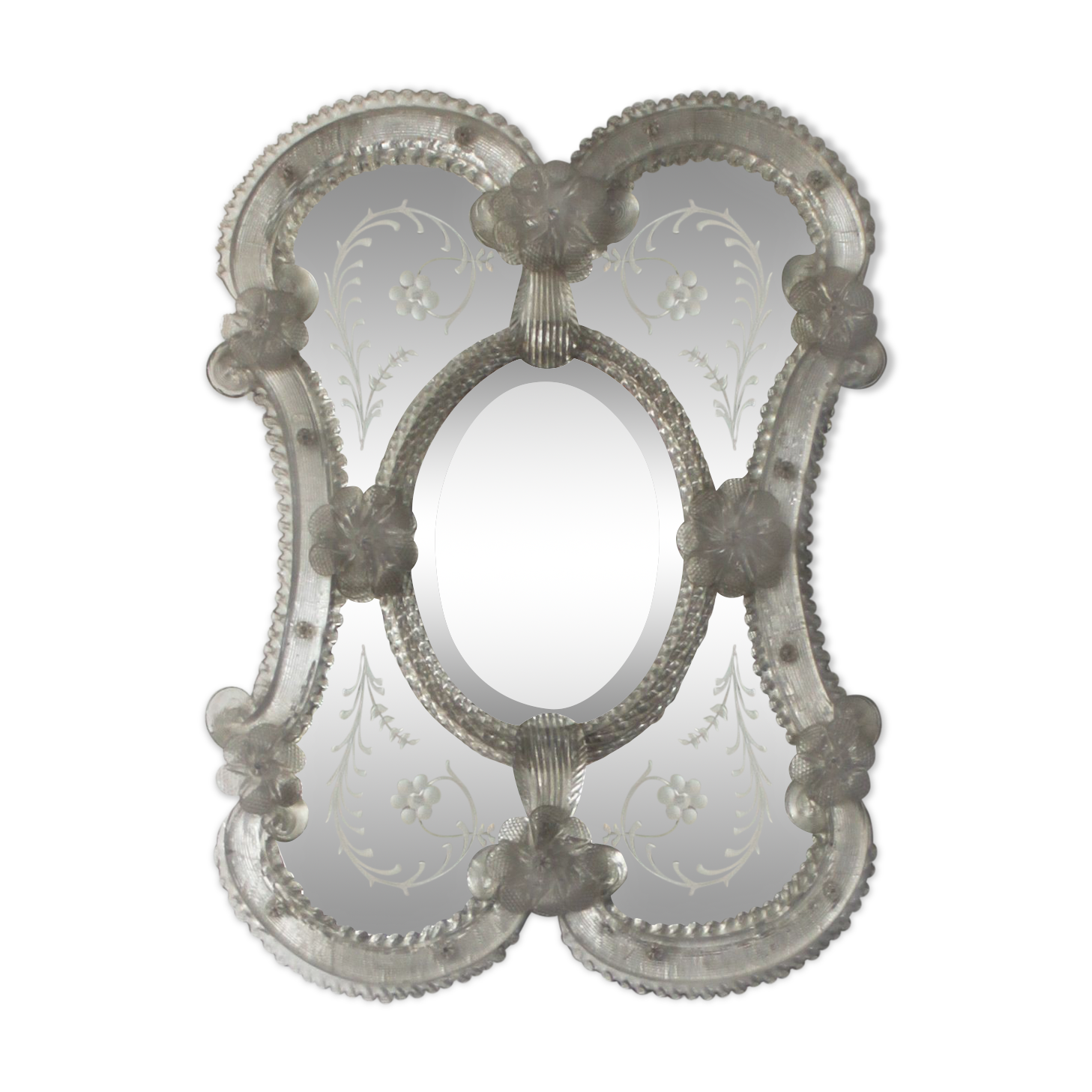 Venetian Murano glass mirror, Italy, 50s