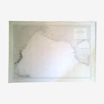 Map of the sea chart of the Gulf of Tarentum published 1954 - Adriatic Sea