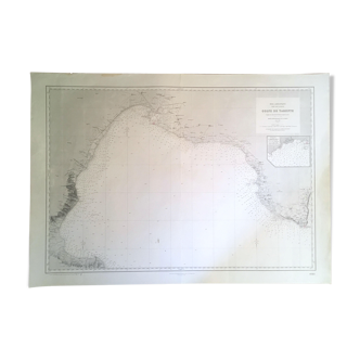 Map of the sea chart of the Gulf of Tarentum published 1954 - Adriatic Sea