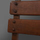 Set of six brutalist dining chairs in oak an wicker
