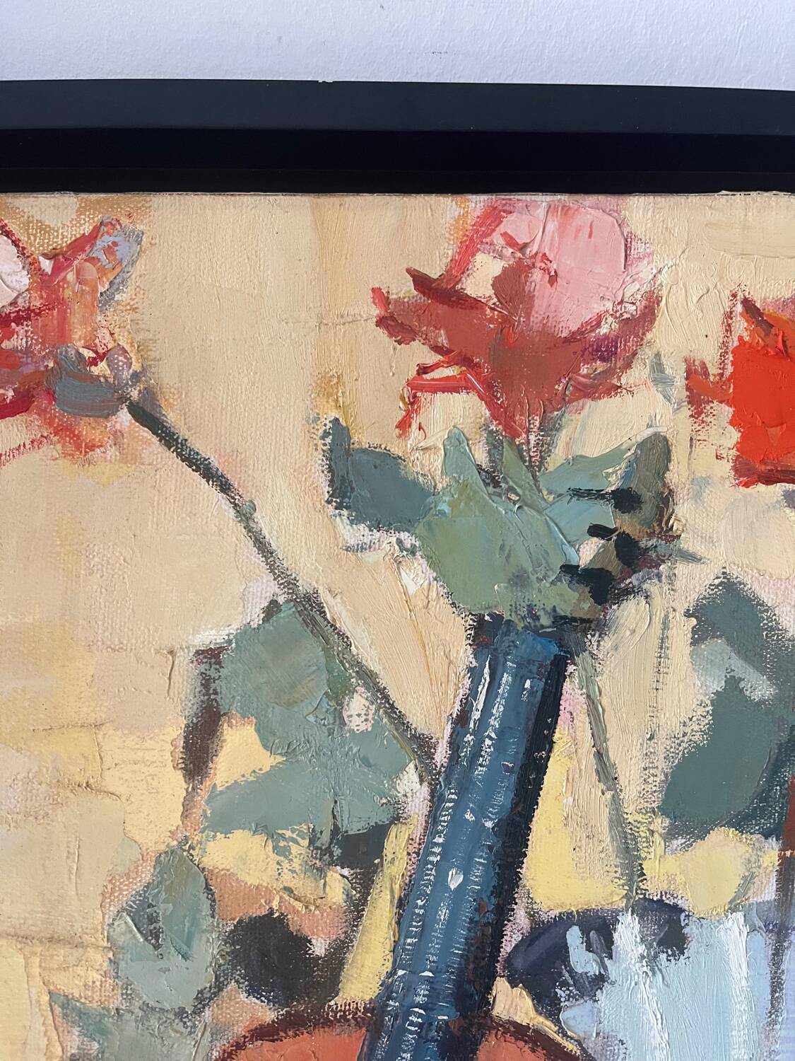 The violin with roses, oil on canvas