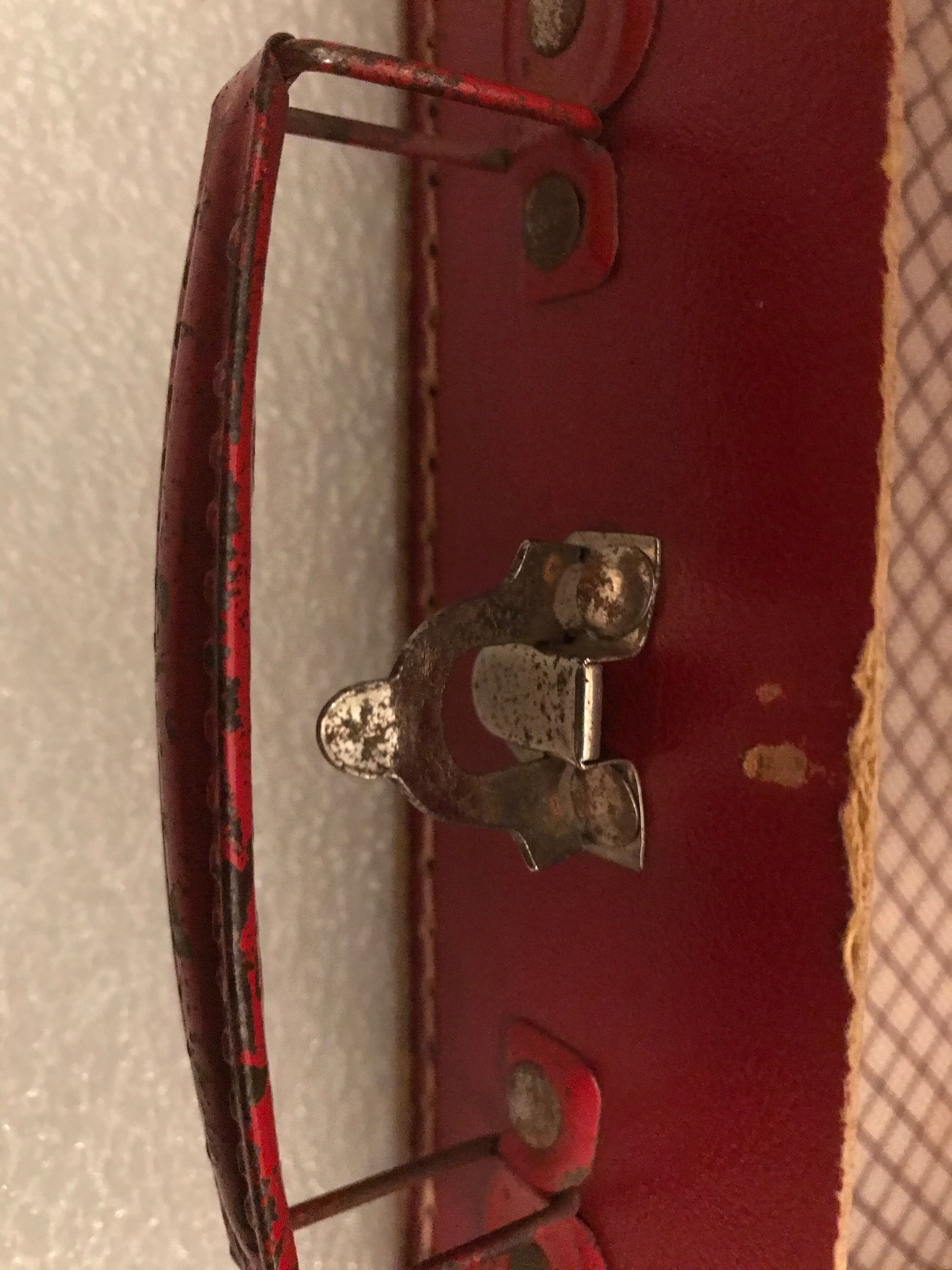 Vintage red card suitcase
