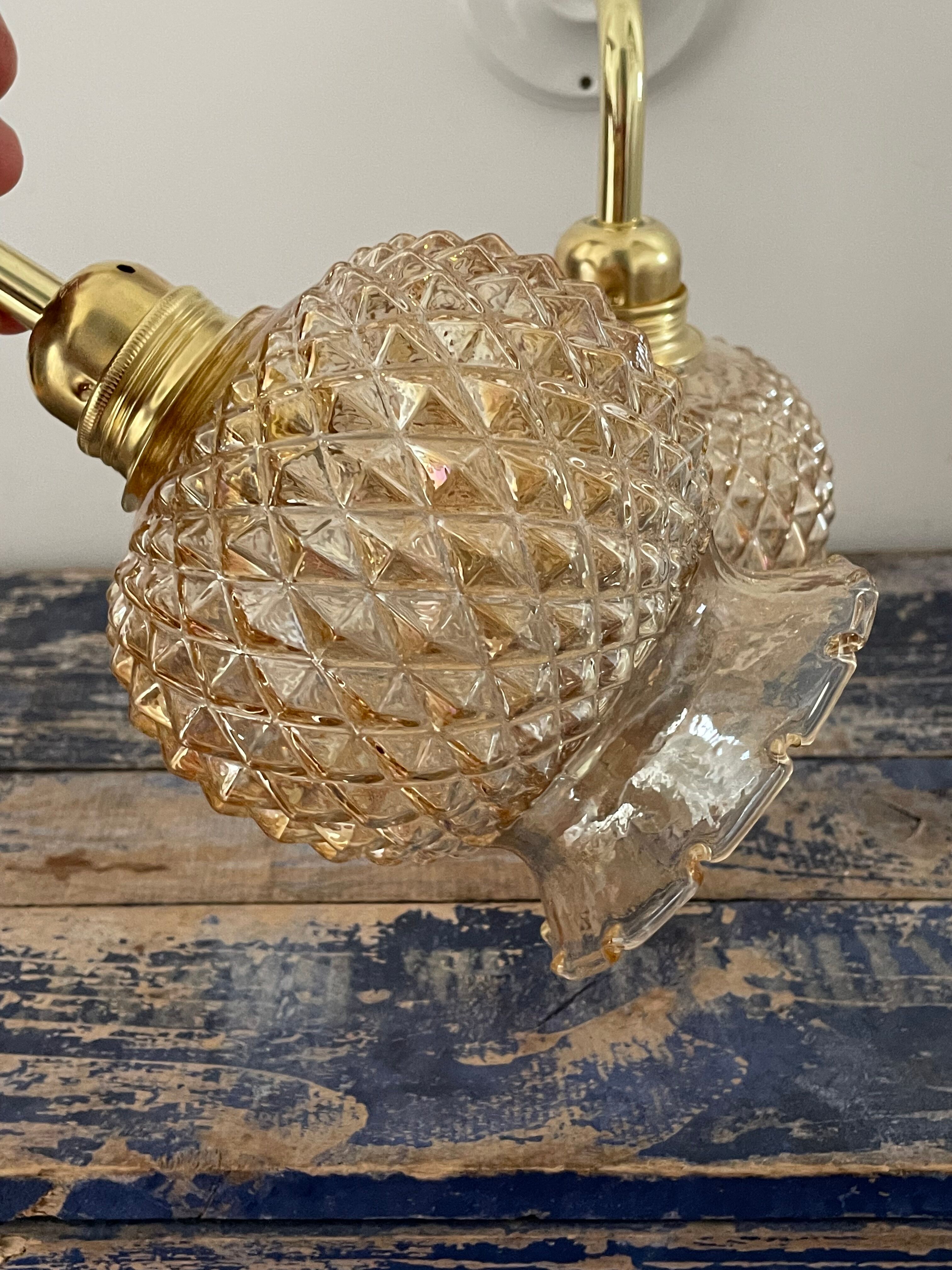 Set of vintage gold wall lights