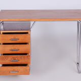 Bauhaus Restored Oak Writing Desk Made in 1930s by Robert Slezak, Czechia