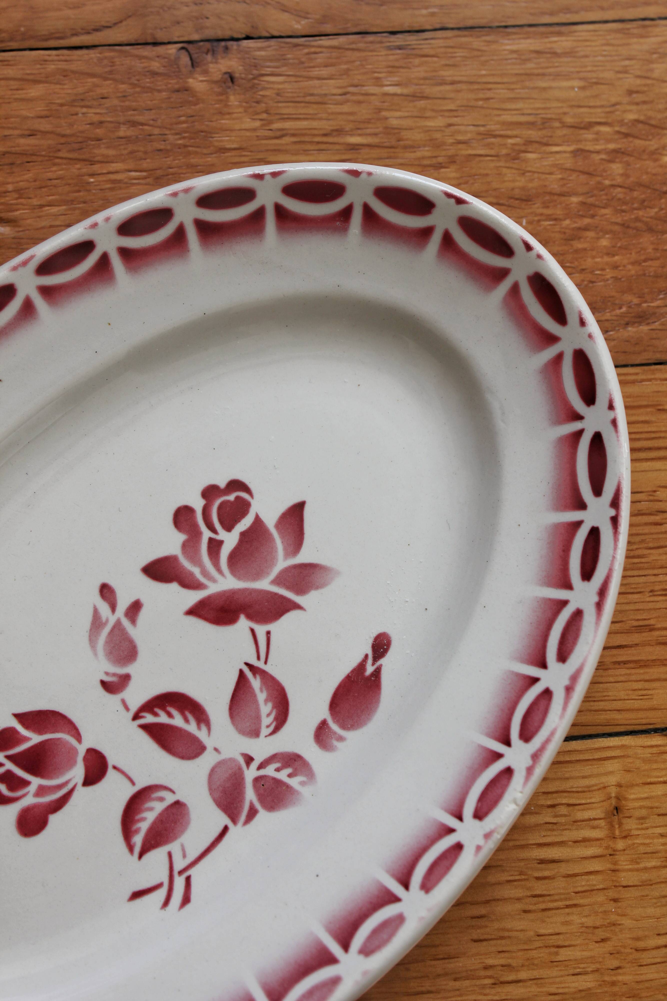 Digoin vintage earthenware dish