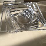 Clear crystal ashtray or trinket dish