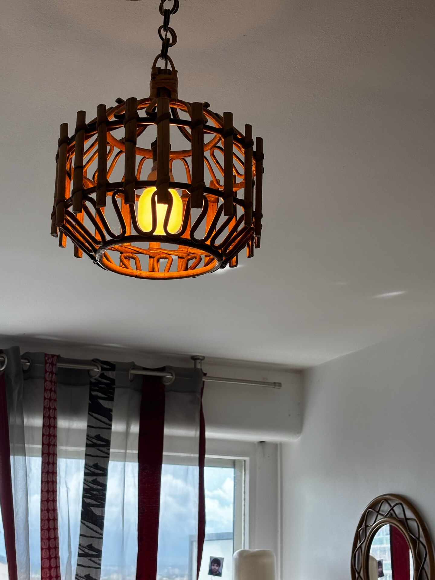Rattan and bamboo suspension by Franco Albini