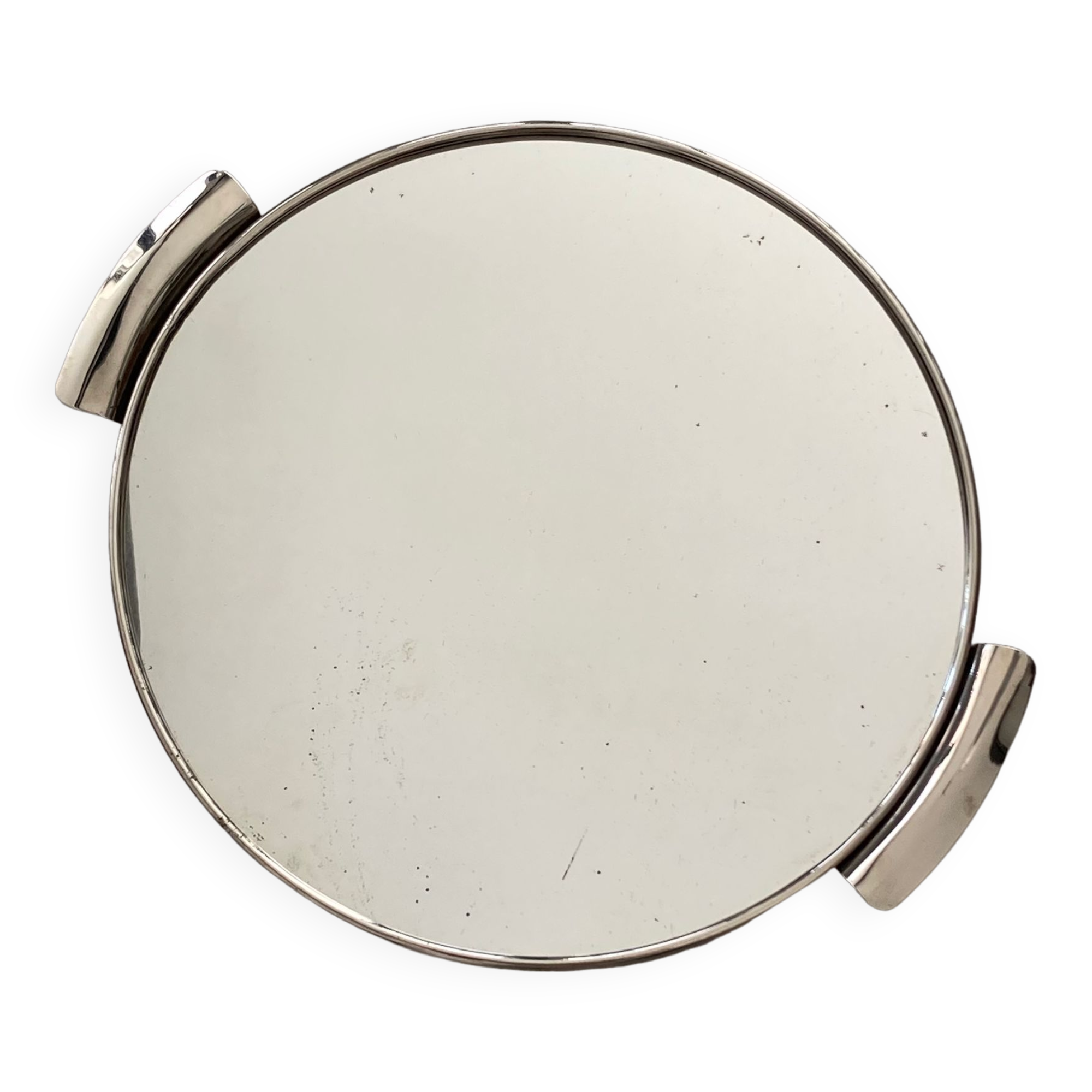 Art Deco top silver metal and mirror
