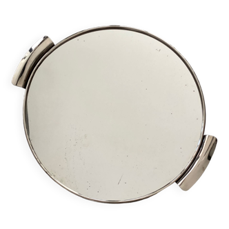 Art Deco top silver metal and mirror
