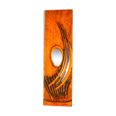 Carved wooden mirror, signed P. Guallino, "le passage", brutalist design from the 80s