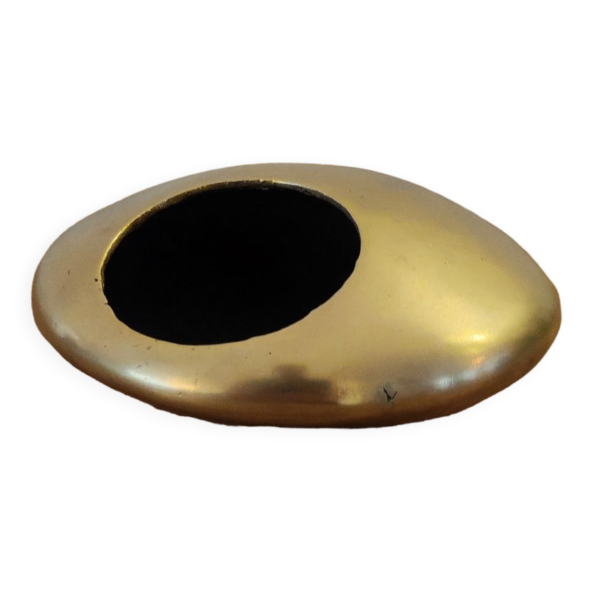 Modernist ashtray pellet in solid bronze.