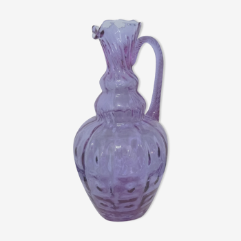 Vase pichet en verre d'empoli hauteur 31cm