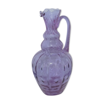 Vase pichet en verre d'empoli hauteur 31cm