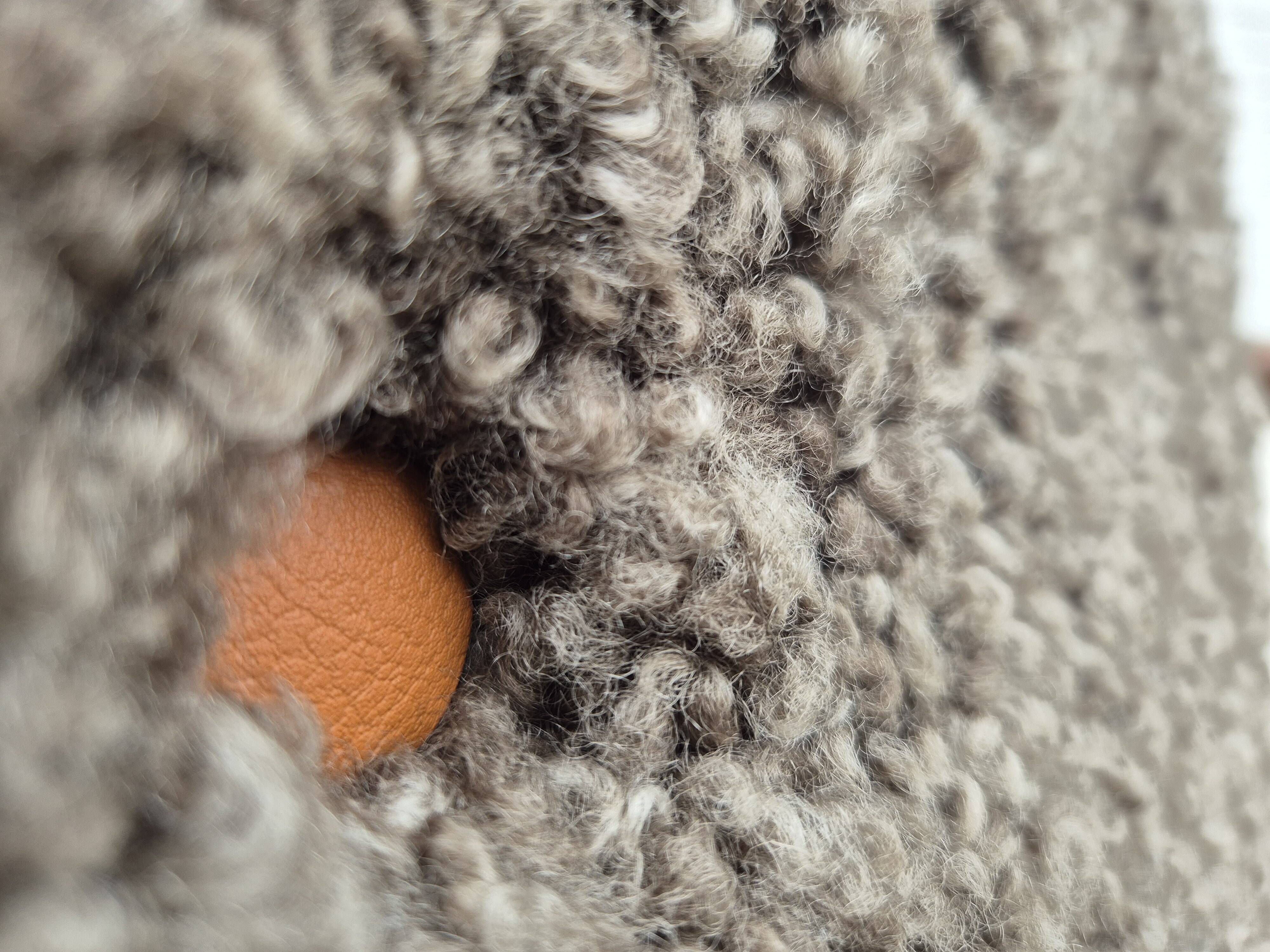 60s, Danish design, refurbished armchair, genuine sheepskin "Wellington".