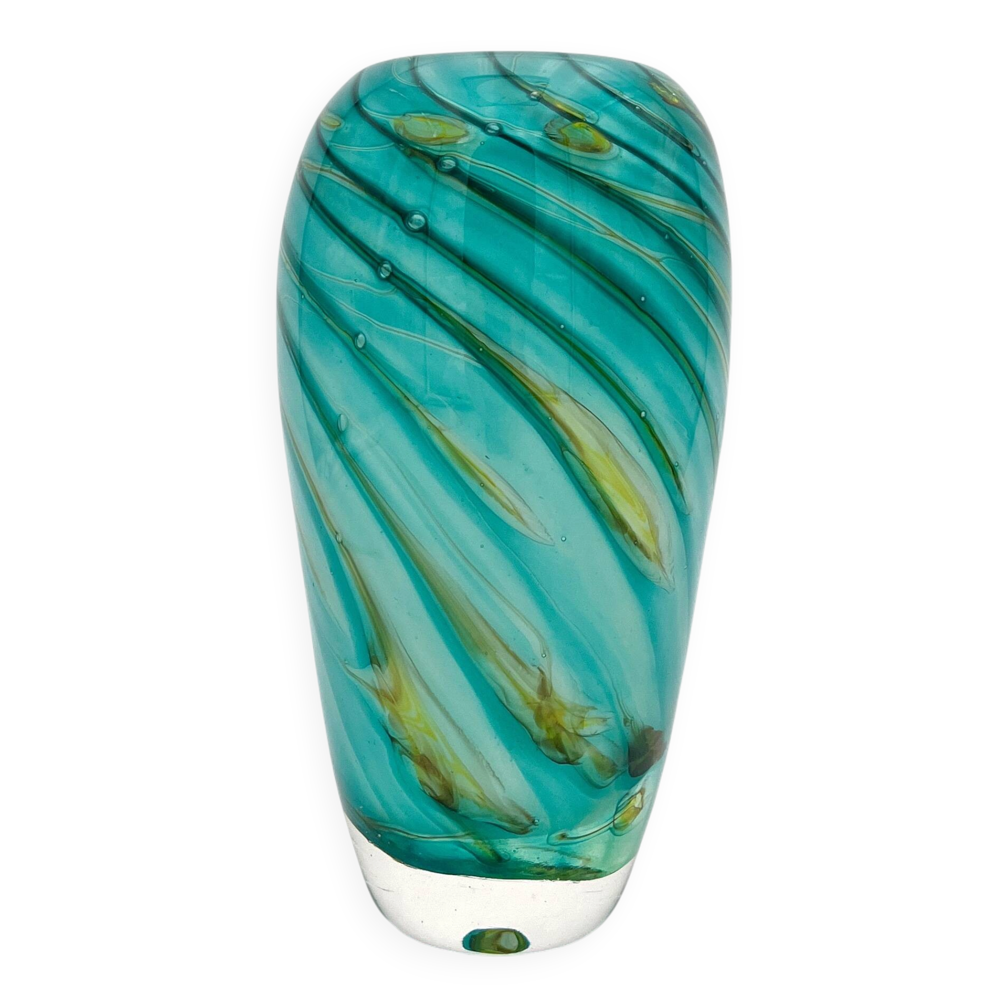 Bubble Glass Vase Signed Didier Saba Biot 2001