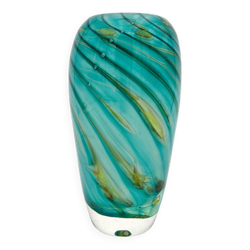 Bubble Glass Vase Signed Didier Saba Biot 2001