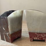 Pair of Art Deco marble and onyx bookends