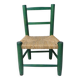 Ancienne chaise paillée en bois pour enfant Vintage
