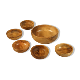 Six olive wood cups