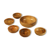 Six olive wood cups