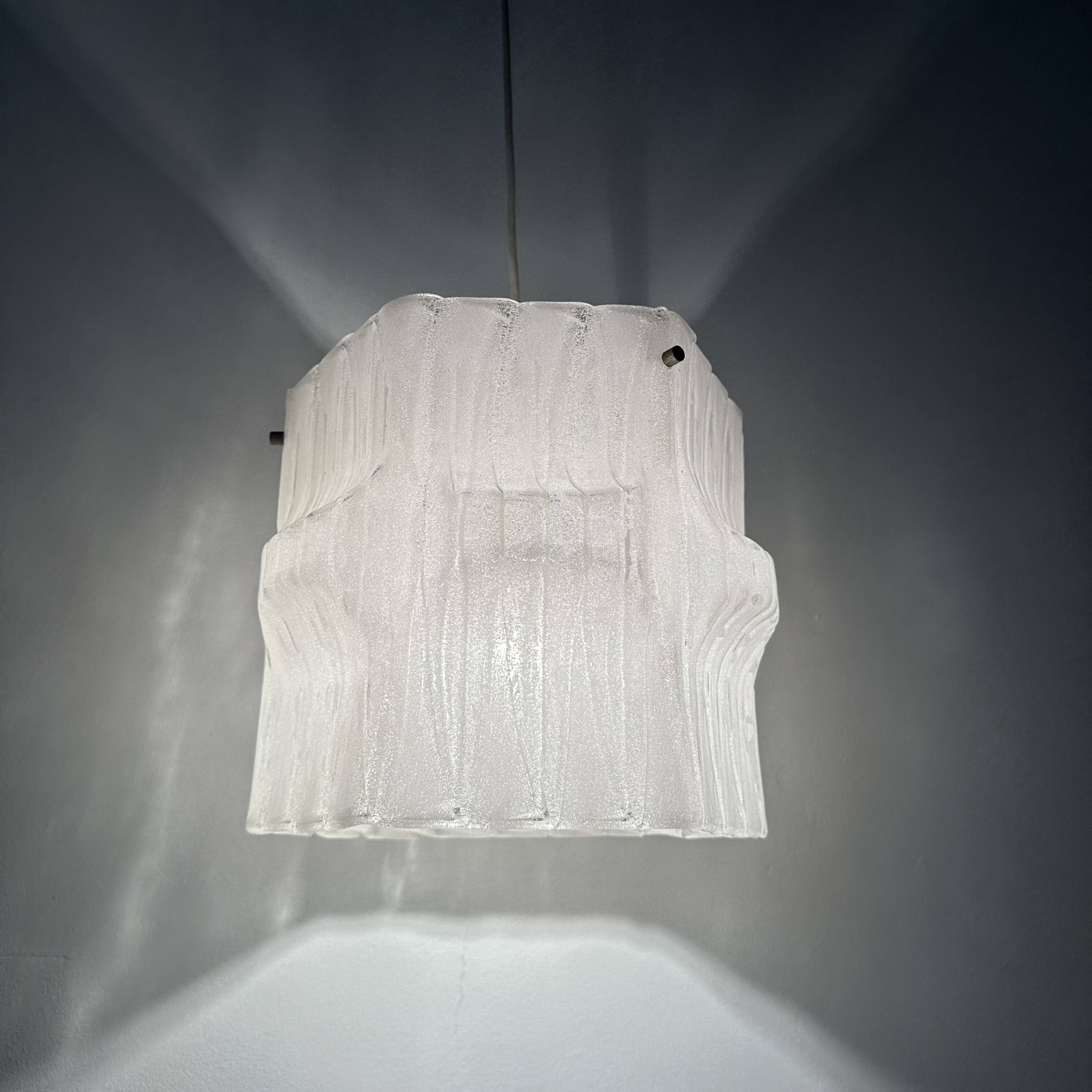 Mid-Century ice lucite pendant lamp , 1970s