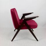 Burgundy Raspberry Bunny Armchair by Józef Chierowski