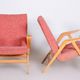 Pair of salmon midcentury armchairs, made by Tatra pravenec, 1950s czechia