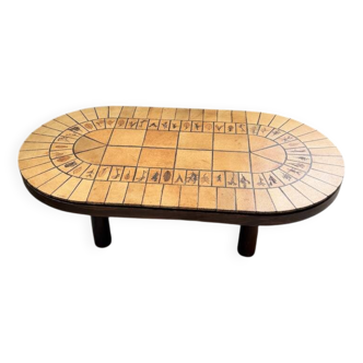 Table basse Capron « herbier » ovale
