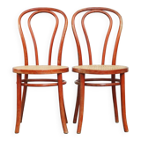 Super charming set of 2 red vintage Thonet design bistro chairs