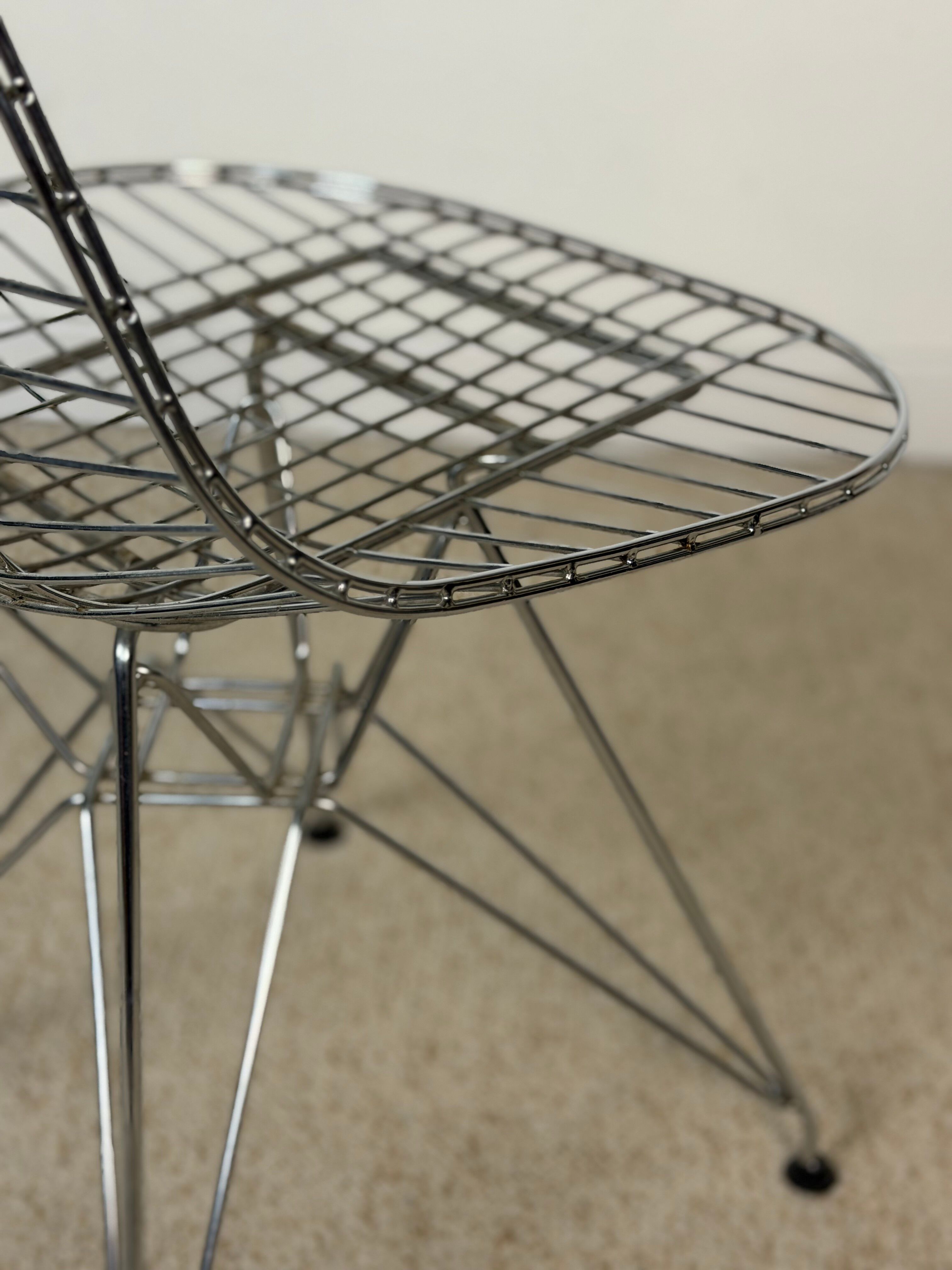 Vintage chrome wire chairs