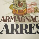 Affiche ancienne en originale entoilée armagnac laressingl Henri le Monnier 1938 gers 32 bar alcool liqueur pub