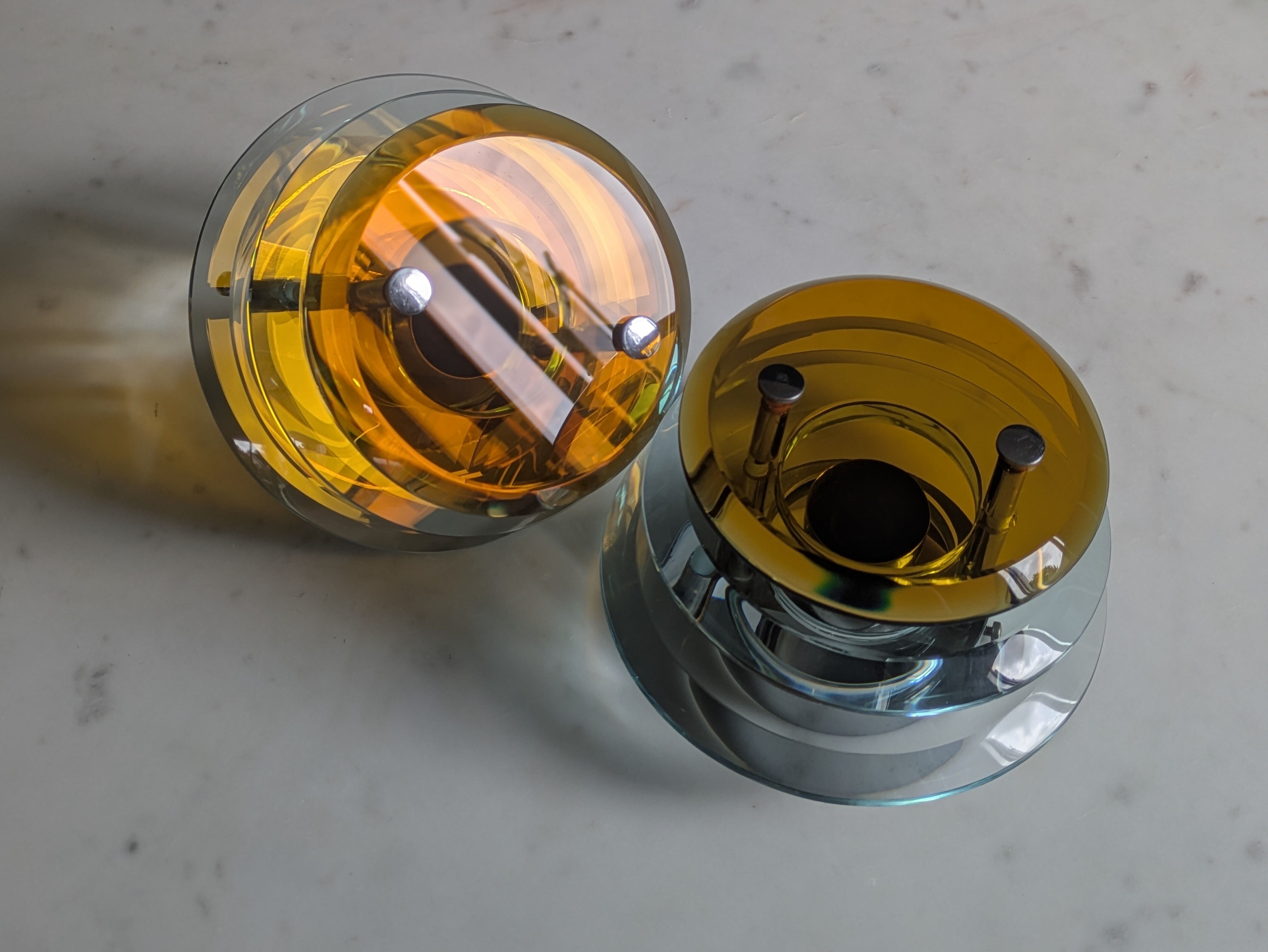 Italian vintage wall lights attributed to Fontana Arte.