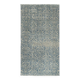 Vintage Handmade Turkish Blue Wool Accent Rug with Floral Design for Home and Office Decor