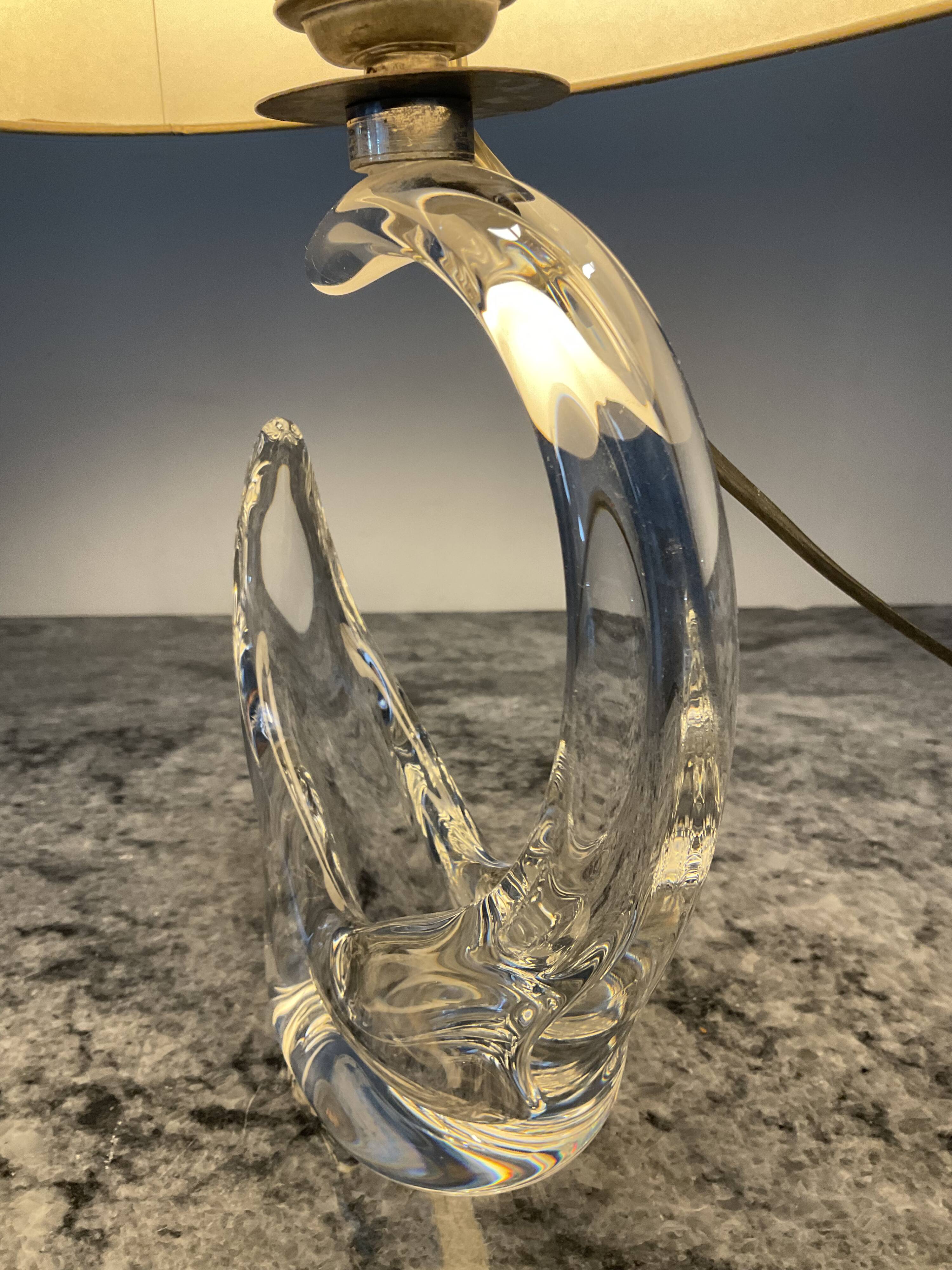 Pair of Saint Louis crystal lamps from the 1950s-60s.