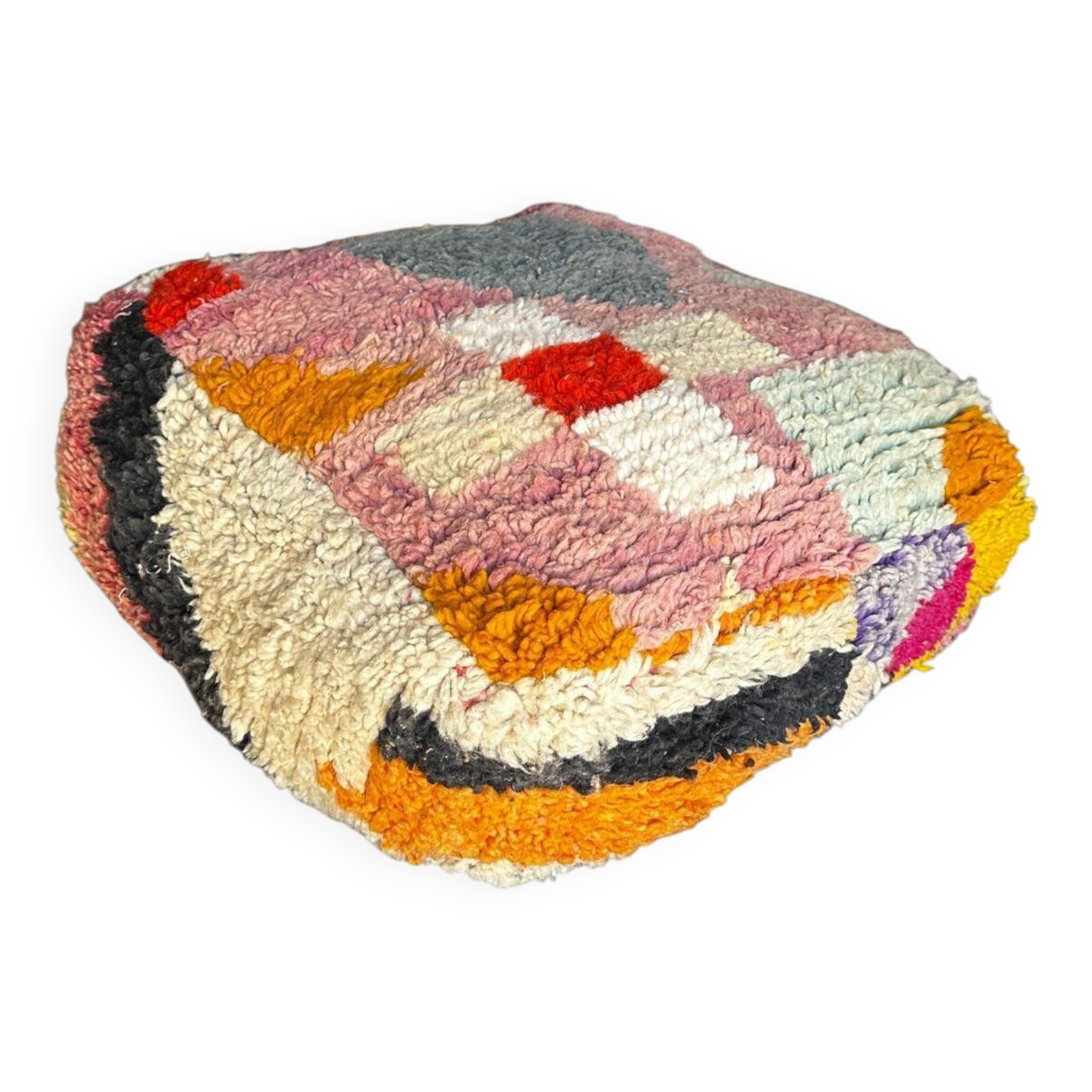 Moroccan wool pouf