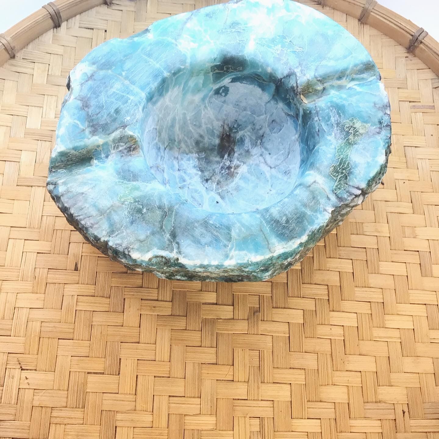 Brutalist ashtray in blue marble