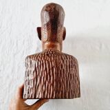 Pair of Busts or Sculptures of African Men and Women in high quality carved wood used