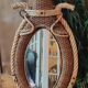 Mirror Shaped hemp rope horse necklace