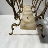 20th century openwork bronze and brass magazine rack