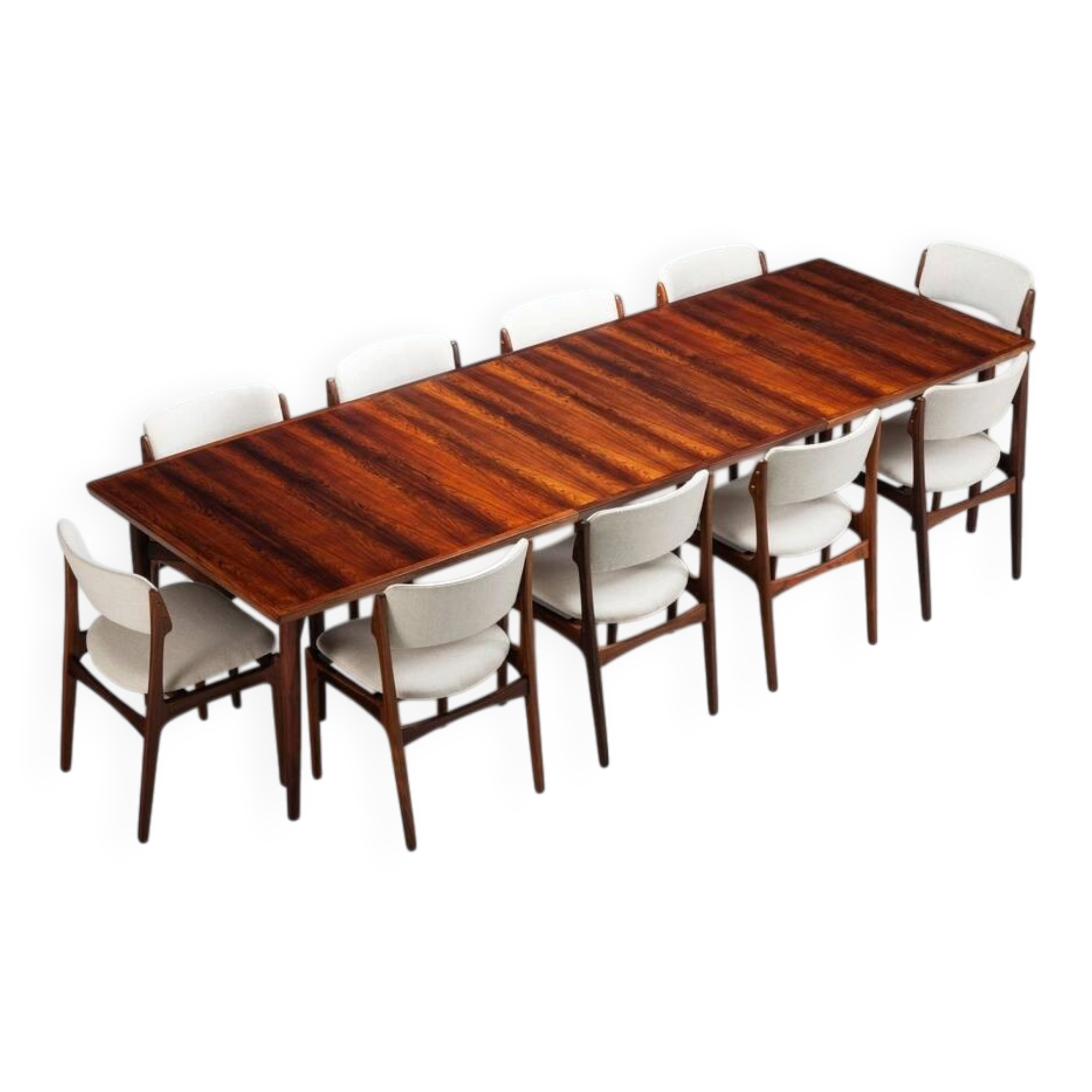 Arne Vodder model 201 large dining table in rosewood Sibast Denmark 1960