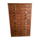 Old apothecary trade furniture in vintage wood 24 drawers.