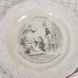 Five Digoin Sarreguemines Talking Plates