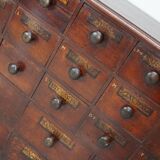 Antique Hardwood Apothecary Cabinet / Bank of Drawers, England, 19th Centur