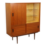 Large Wooden Display Cabinet Teak Veneer Sixties Design 110cm