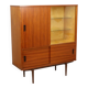 Large teak veneer display cabinet, 1960s design, 110 cm.