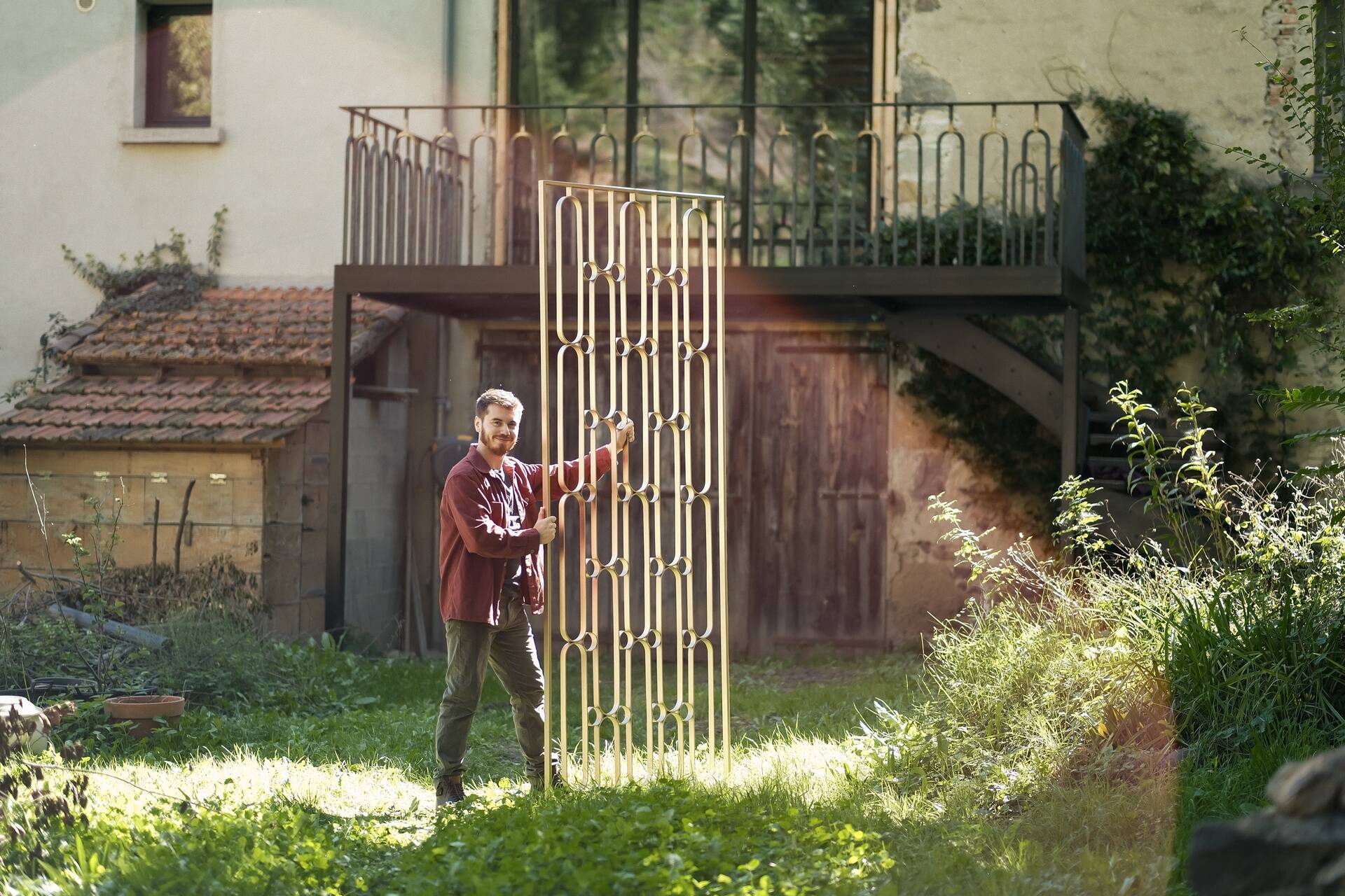 Art Deco forged steel screen