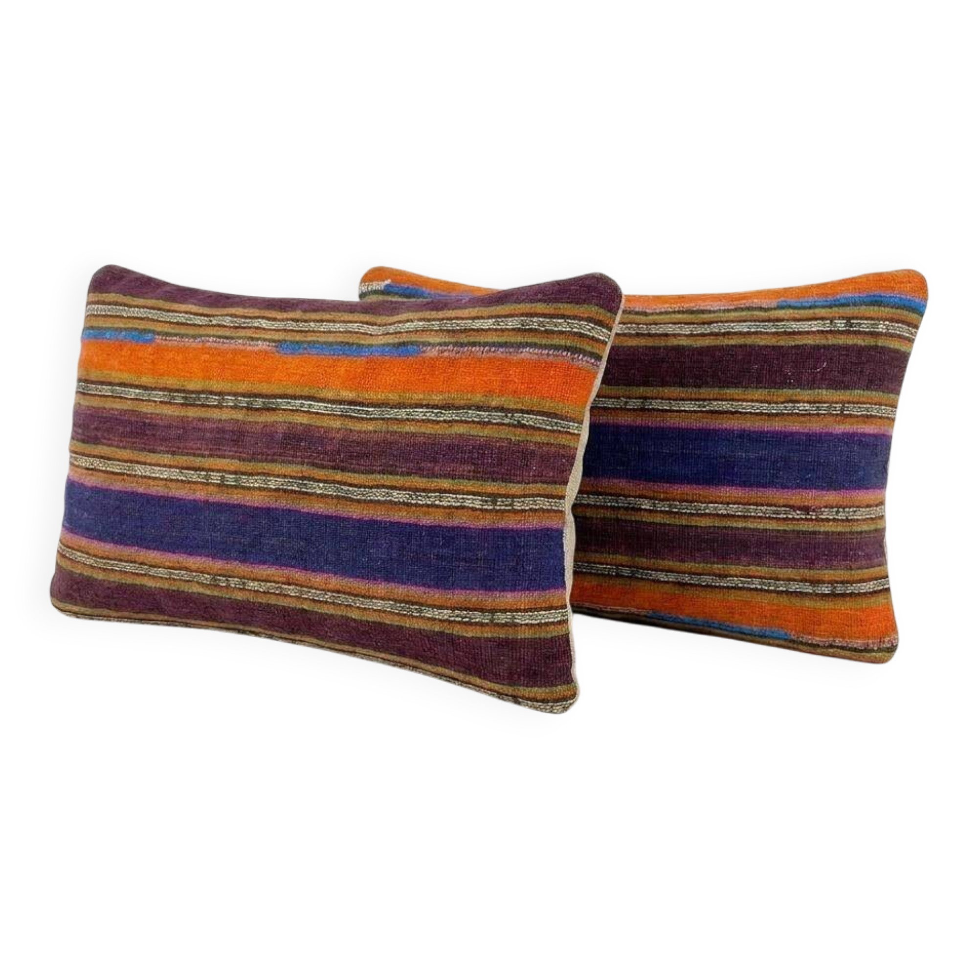 Set of 2 vintage kilim cushion covers 41x61 cm