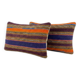 Set of 2 vintage kilim cushion covers 41x61 cm